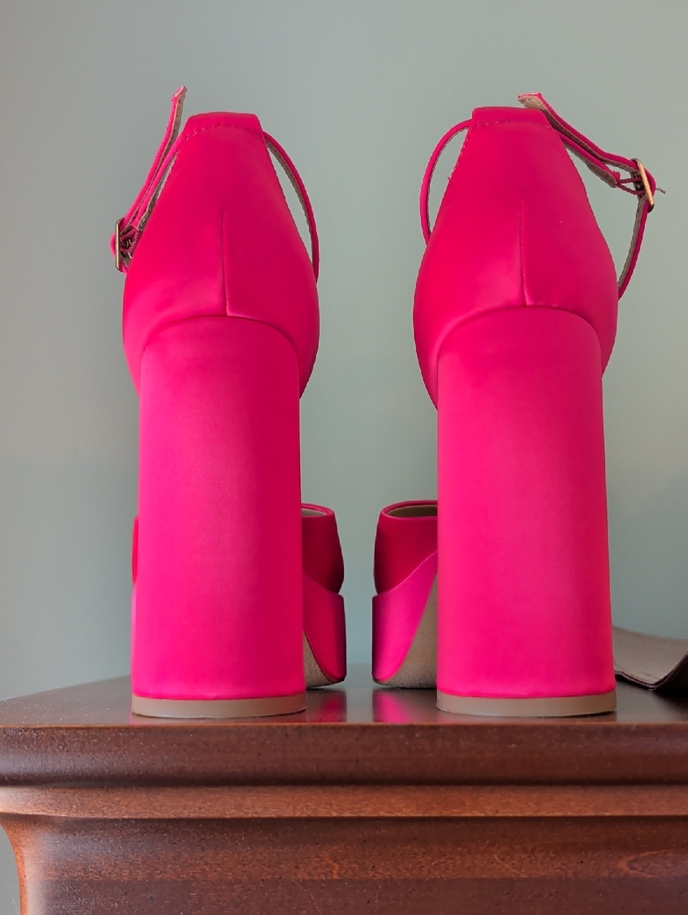 Silent D - Electric Pink Platform Ankle Strap Mary Jane Heels - 40 - Picture 2 of 5